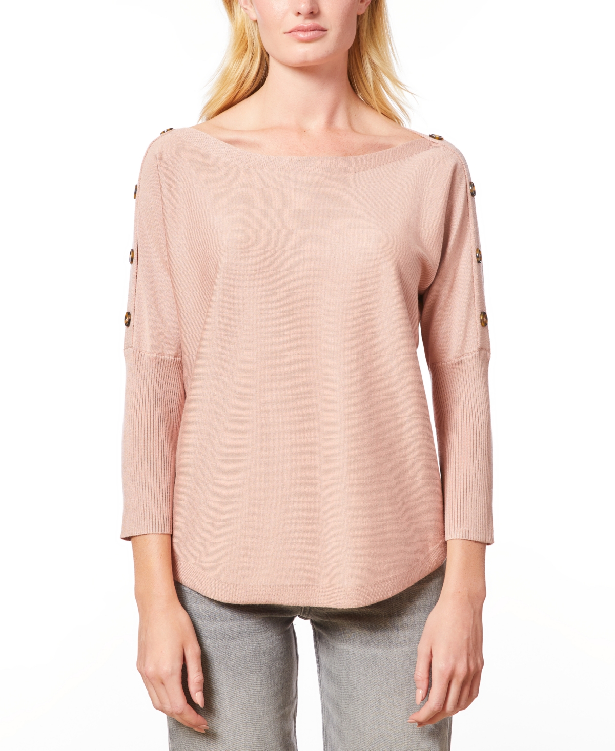 Melissa Paige Women's Dolman-Sleeve Buttoned-Sleeve Sweater