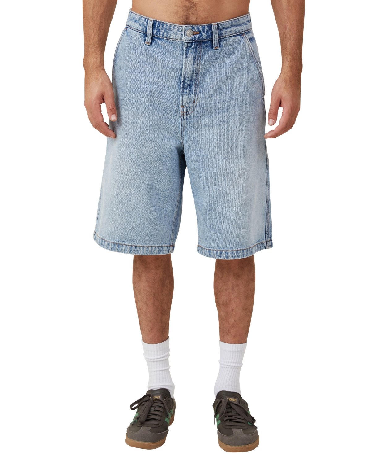 Shop Cotton On Men's Baggy Denim Shorts In Rush Blue