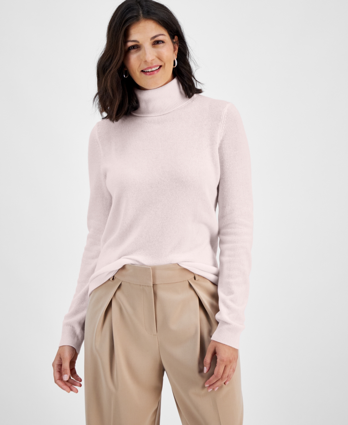 Charter Club 100 Cashmere Women s Turtleneck Sweater Regular Petites Created For Macy s In Delicacy ModeSens