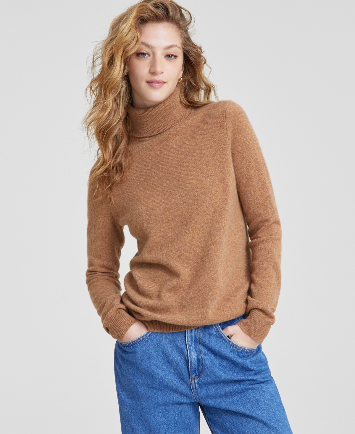 Charter Club 100% Cashmere Women's Petite Turtleneck Sweater, Created For Macy's