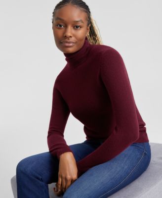 100% Cashmere Petite Turtleneck Sweater, Created for Macy's