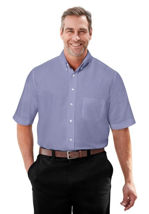 Мужские туфли KingSize Short-Sleeve Wrinkle-Free Everyday Oxford, цвет: Синий