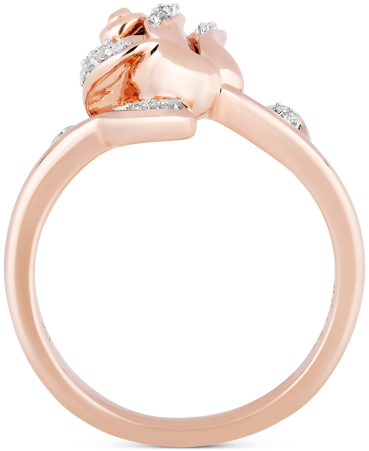 Diamond Rose Belle Ring (1/10 ct. t.w.) in Rose Gold-Plated Sterling Silver - Rose Gold-Plated Sterling Silver