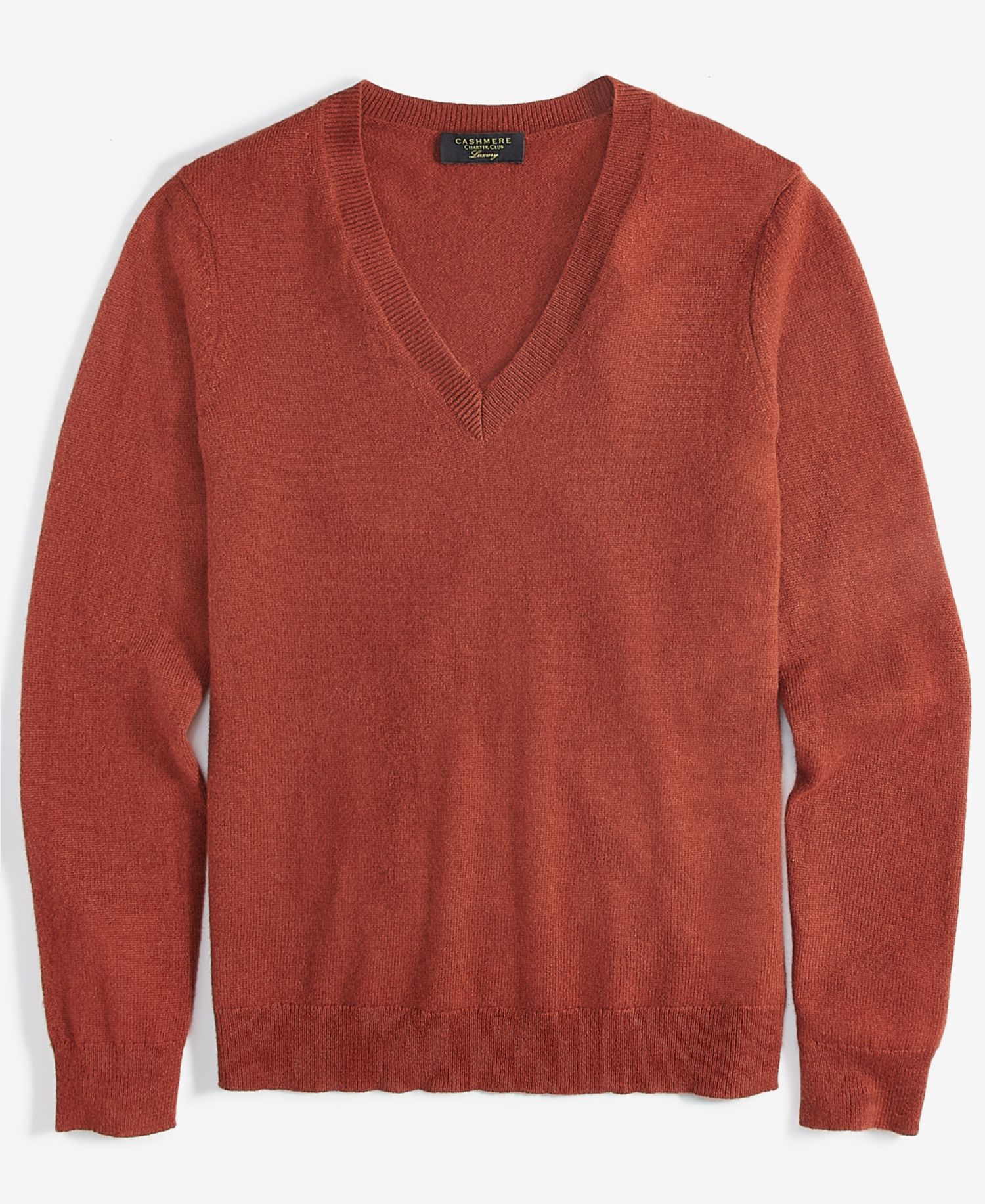 100% Cashmere Petite V-Neck Long-Sleeve Sweater
