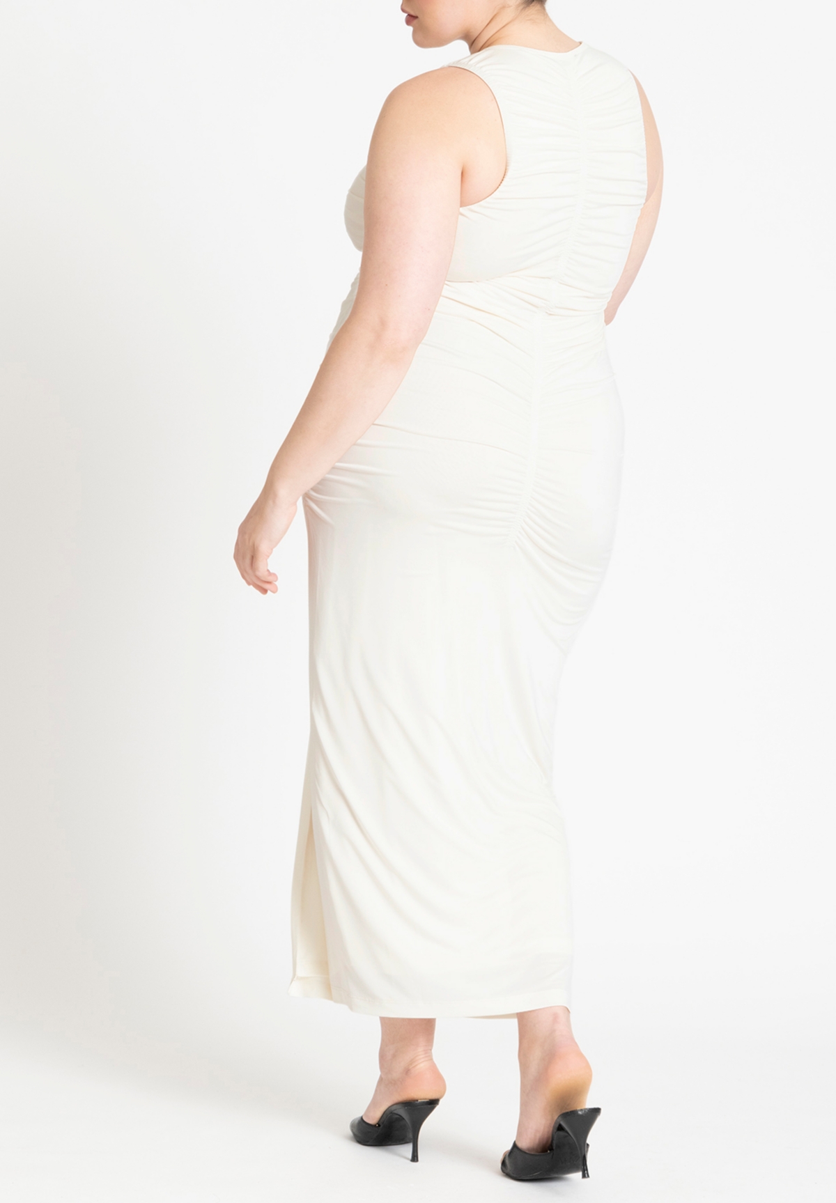 Eloquii Plus Size Ruched Dress W Slit