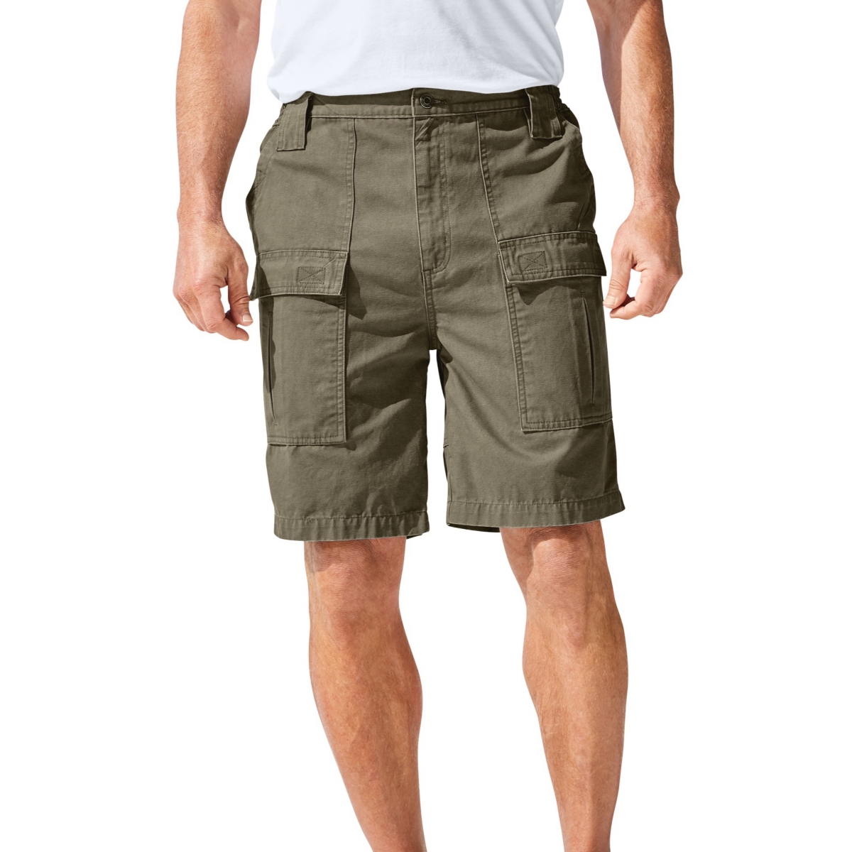 Big & Tall Deeper Pocket 8" Cargo Shorts - Dusky green