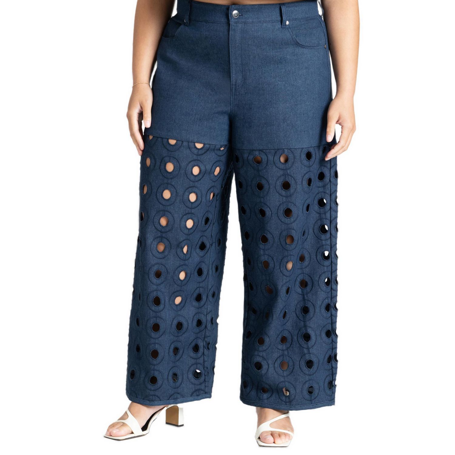 Women's Circular Cutout Denim Pant