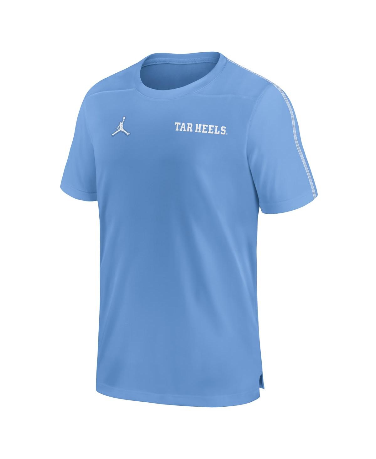 Shop Jordan Men's North Carolina Tar Heels 2024 Sideline Coach Performance Top In Light Blue,white