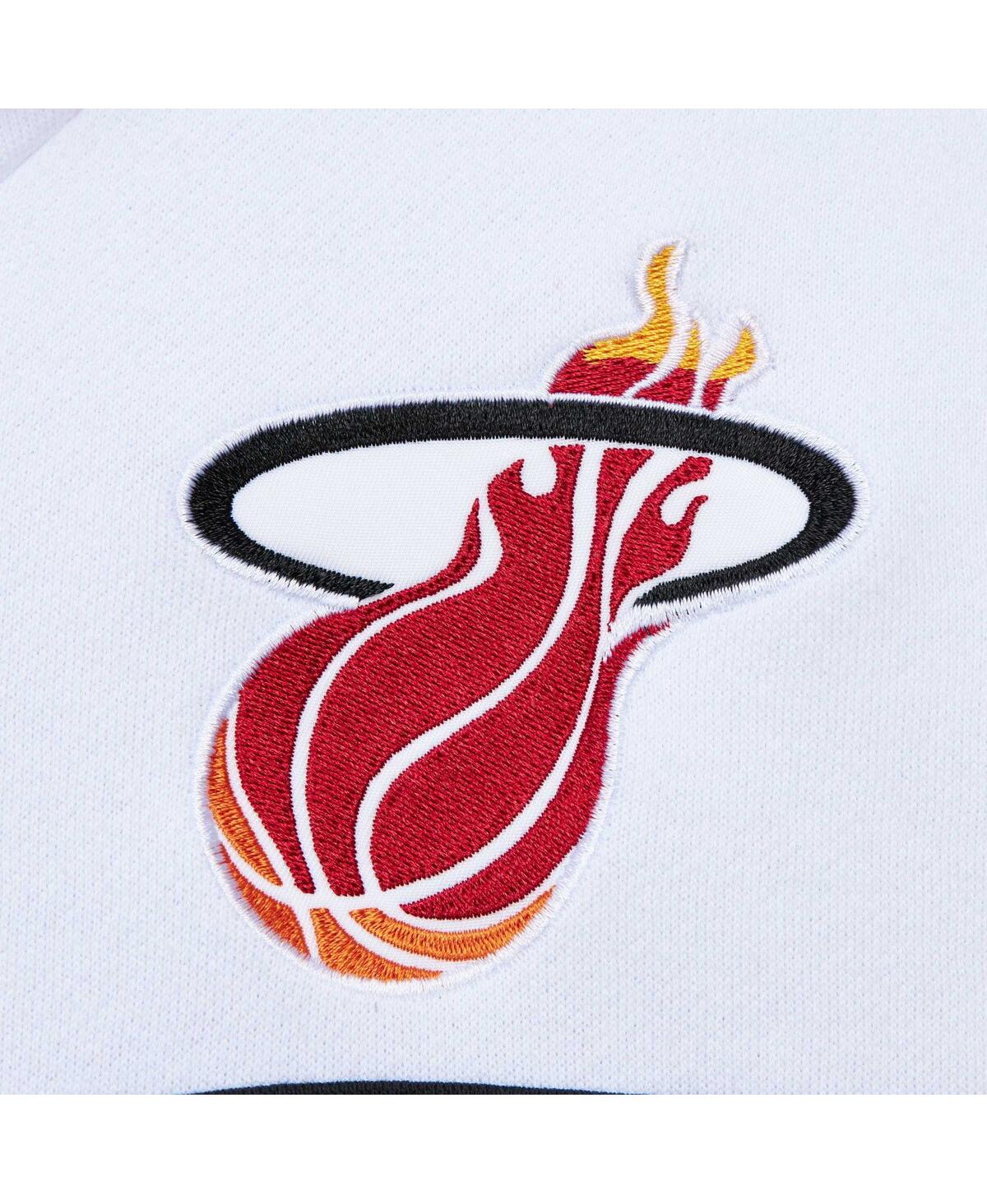 Mitchell & Ness Men's Red/white Miami Heat Head Coach Pullover Hoodie In Red,white