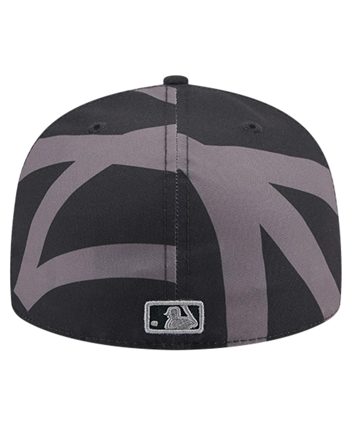 New Era Men'sNew York Yankees Logo Fracture 59FIFTY Fitted Hat - Black, Graphite