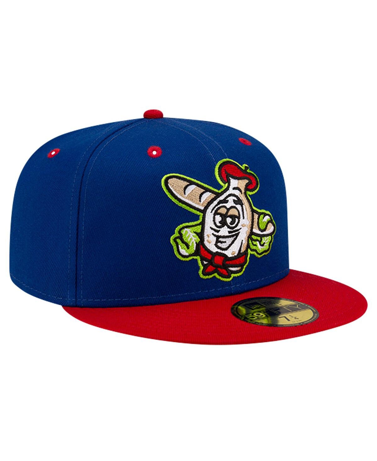 New Era Men'sAkron RubberDucks Theme Night Akron White French 59FIFTY Fitted Hat - Blue