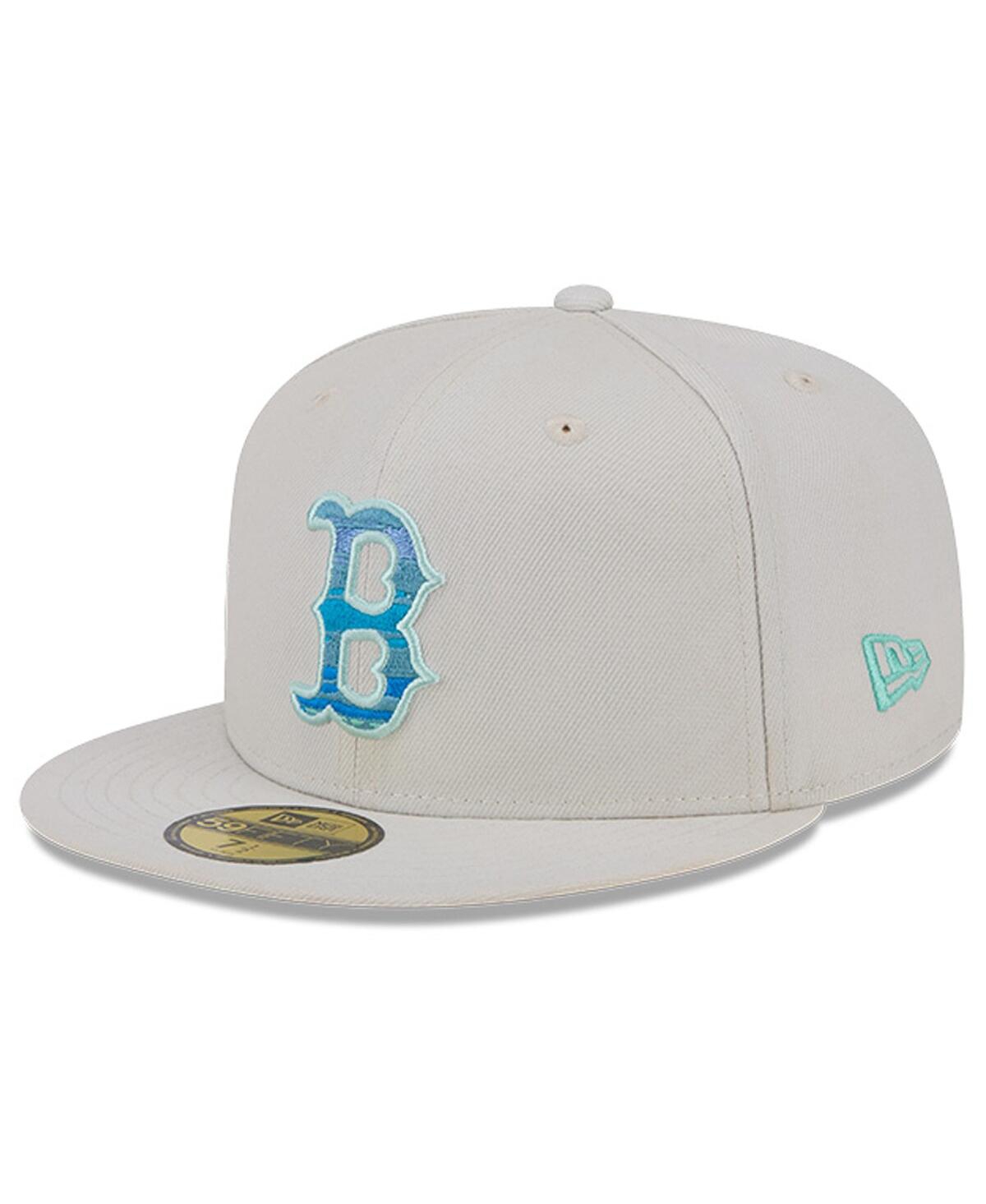 New Era Men'sBoston Red Sox Stone Mist 59FIFTY Fitted Hat - Khaki
