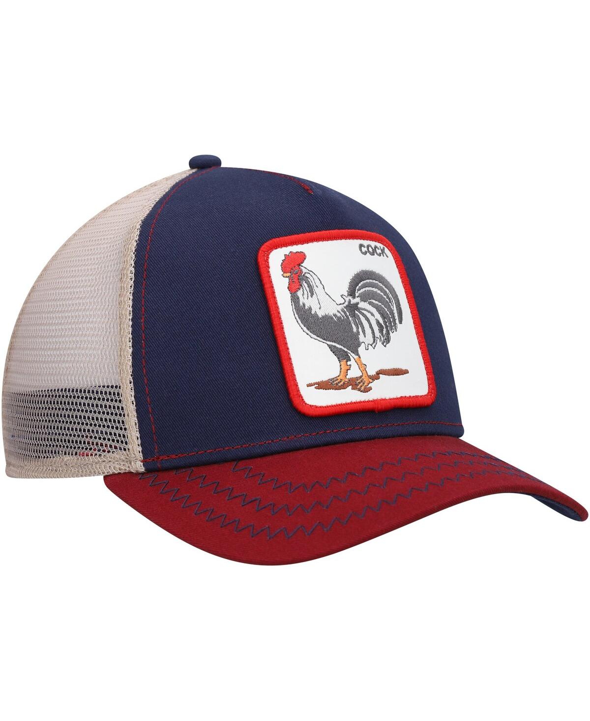Goorin Bros Men'sRed The Rooster Trucker Snapback Hat - Navy, Red