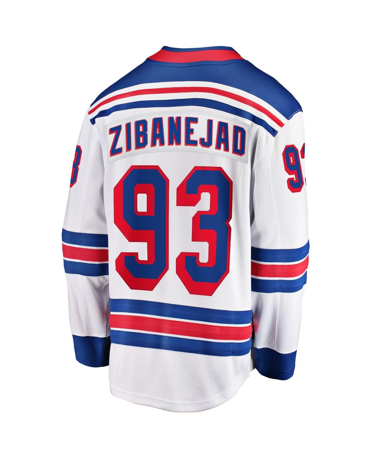 Fanatics Men's Mika ZibanejadNew York Rangers Away Premier Breakaway Player Jersey - White