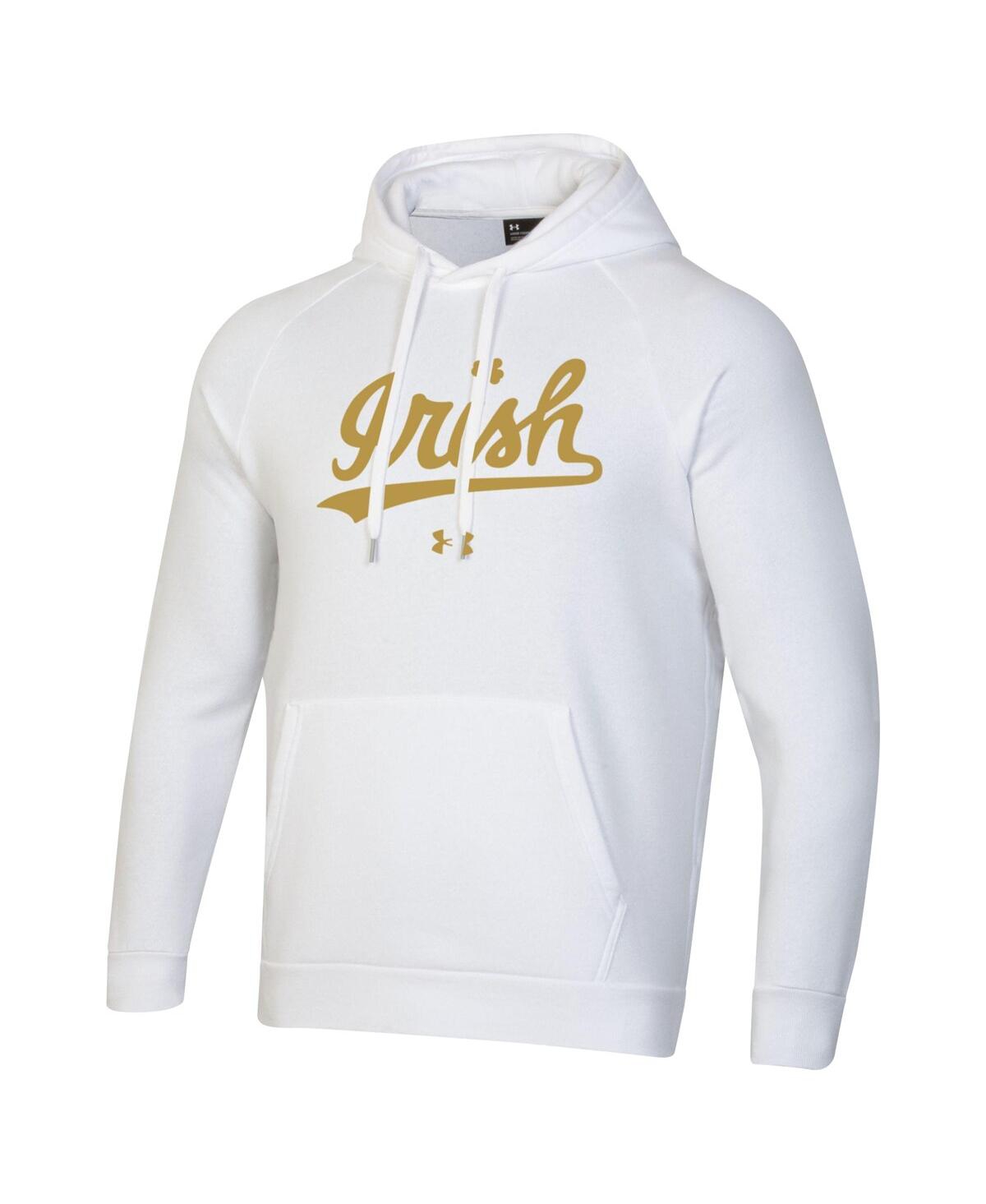 Under Armour Men's Notre Dame Fighting Irish Script Gold Rush Rival Raglan Pullover Hoodie In Green
