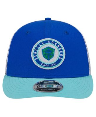 Men's Blue Seattle Sounders FC Throwback Trucker Low Profile 9FIFTY Snapback Hat