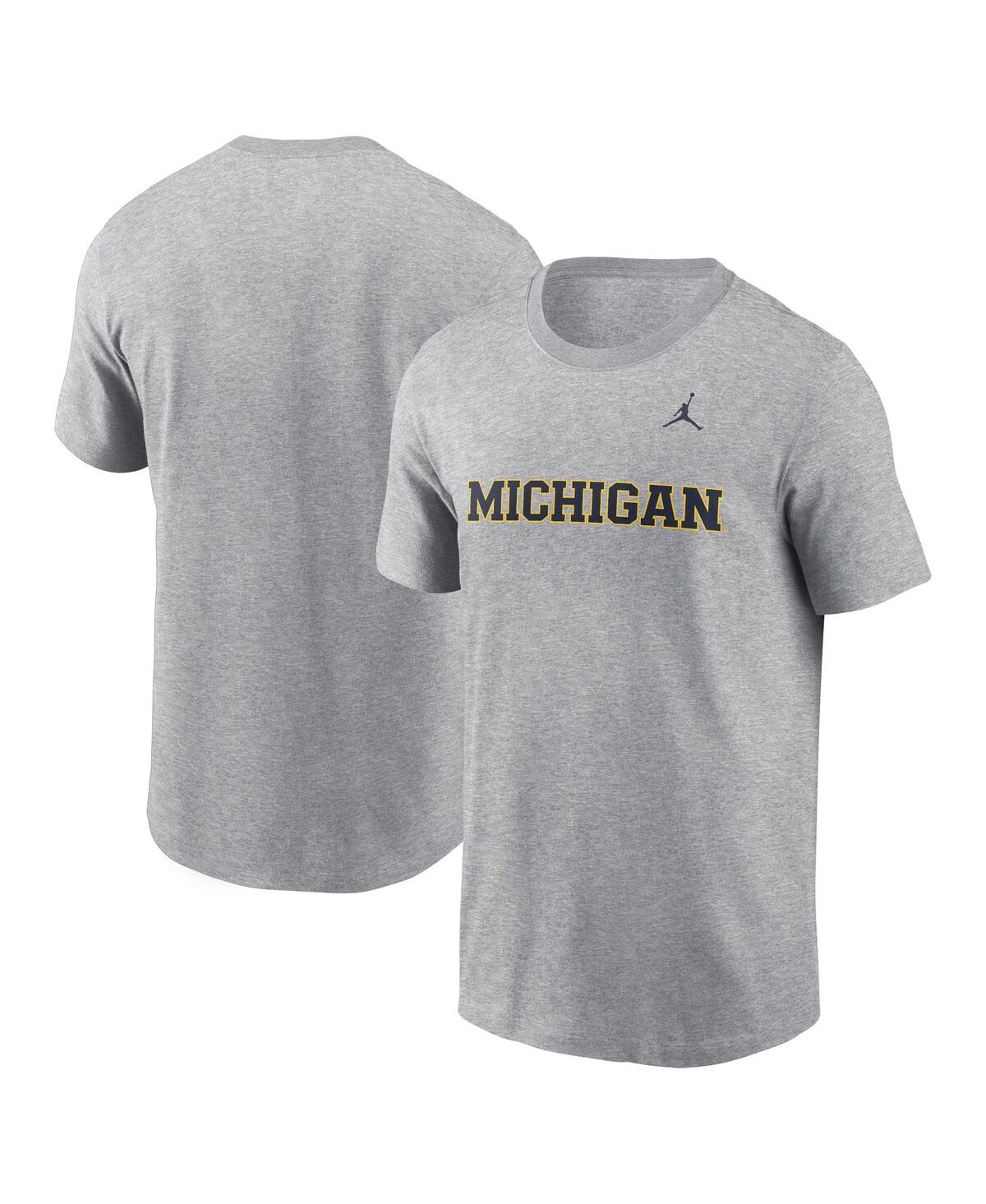 Men's Heather Gray Michigan Wolverines Primetime Evergreen Wordmark T-Shirt - Heather Gray