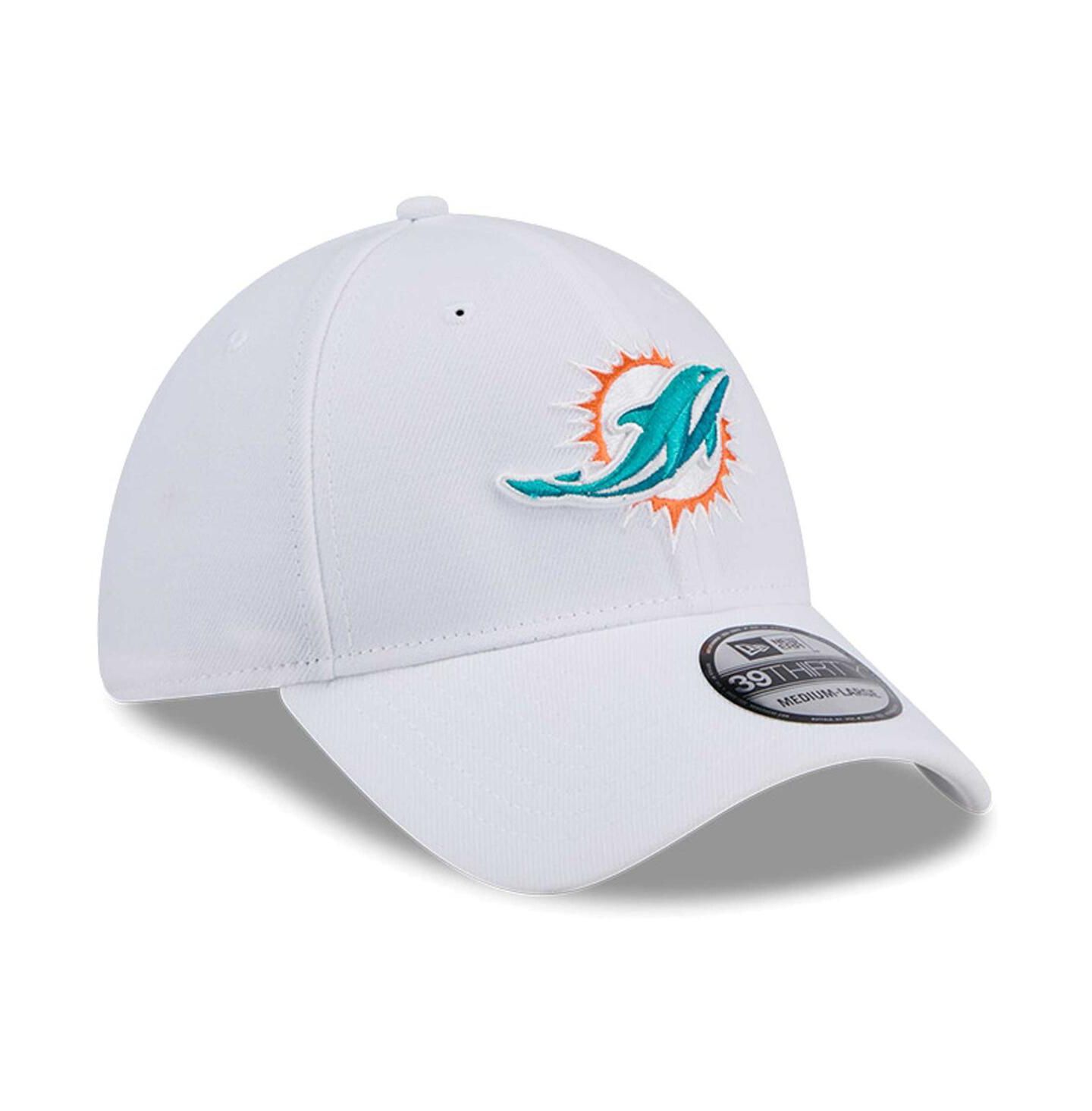 Мужская кепка New Era White Miami Dolphins Main 39THIRTY Flex Hat — фото 3