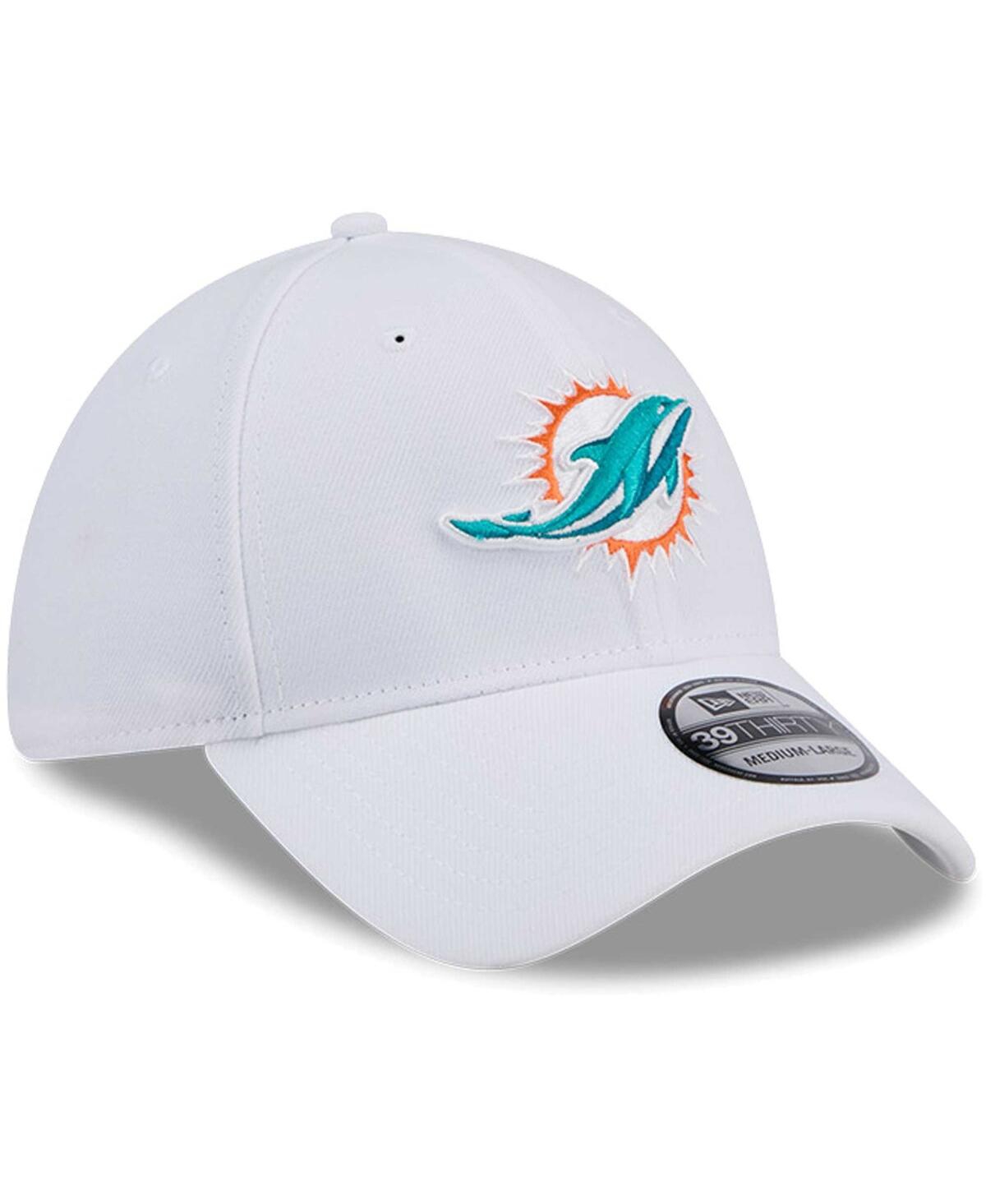 New Era Men's White Miami Dolphins Main 39thirty Flex Hat In White