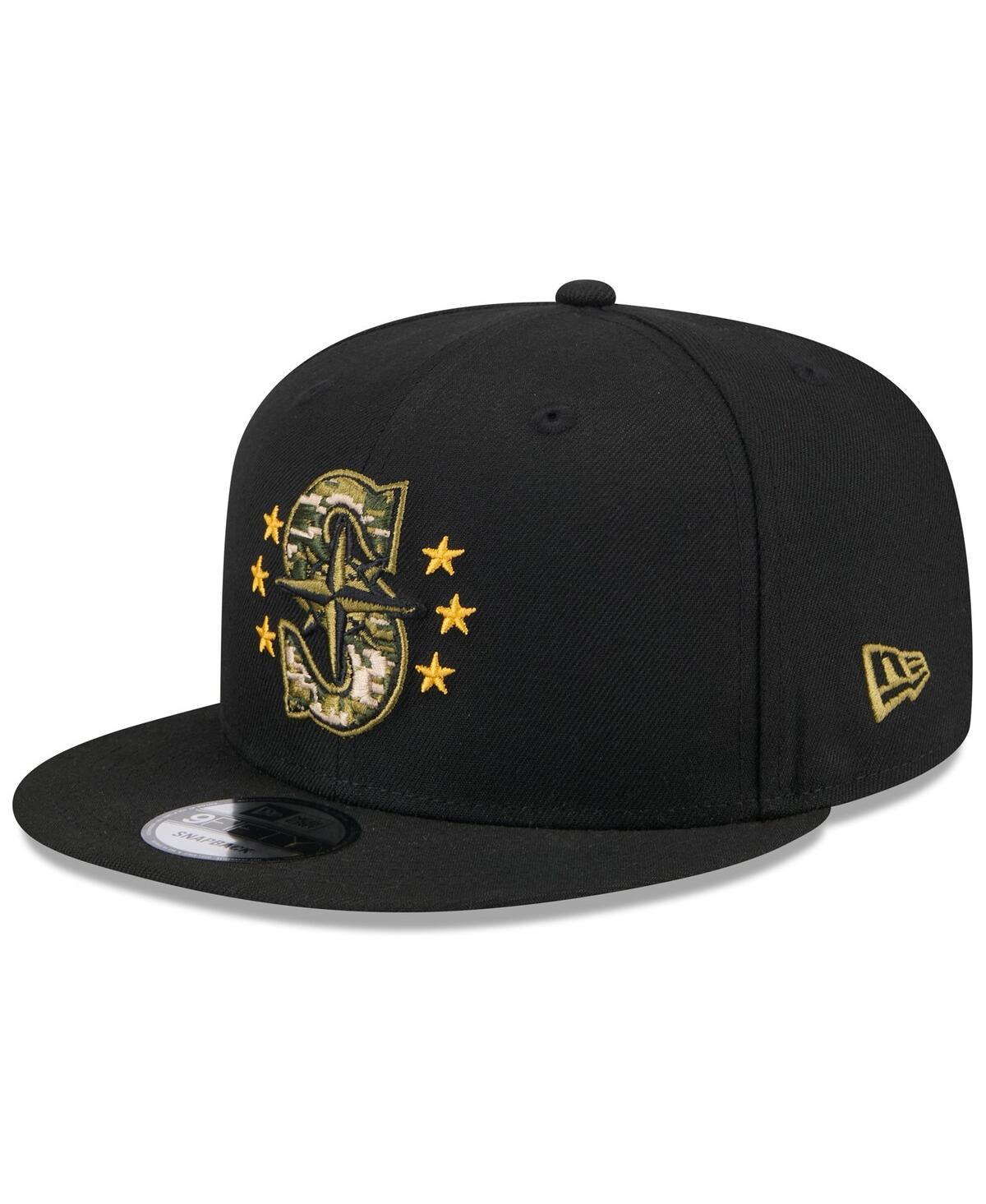 New Era Men'sSeattle Mariners 2024 Armed Forces Day 9FIFTY Snapback Hat - Black