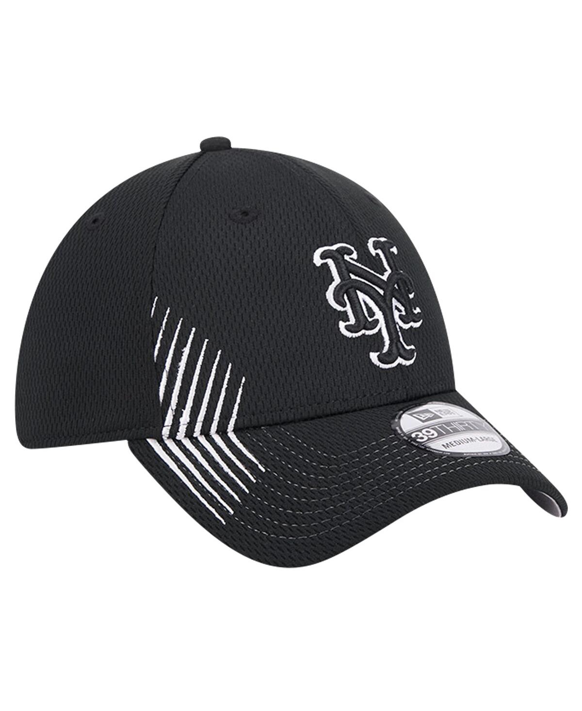 New Era Men'sNew York Mets Active Dash Mark 39THIRTY Flex Hat - Black