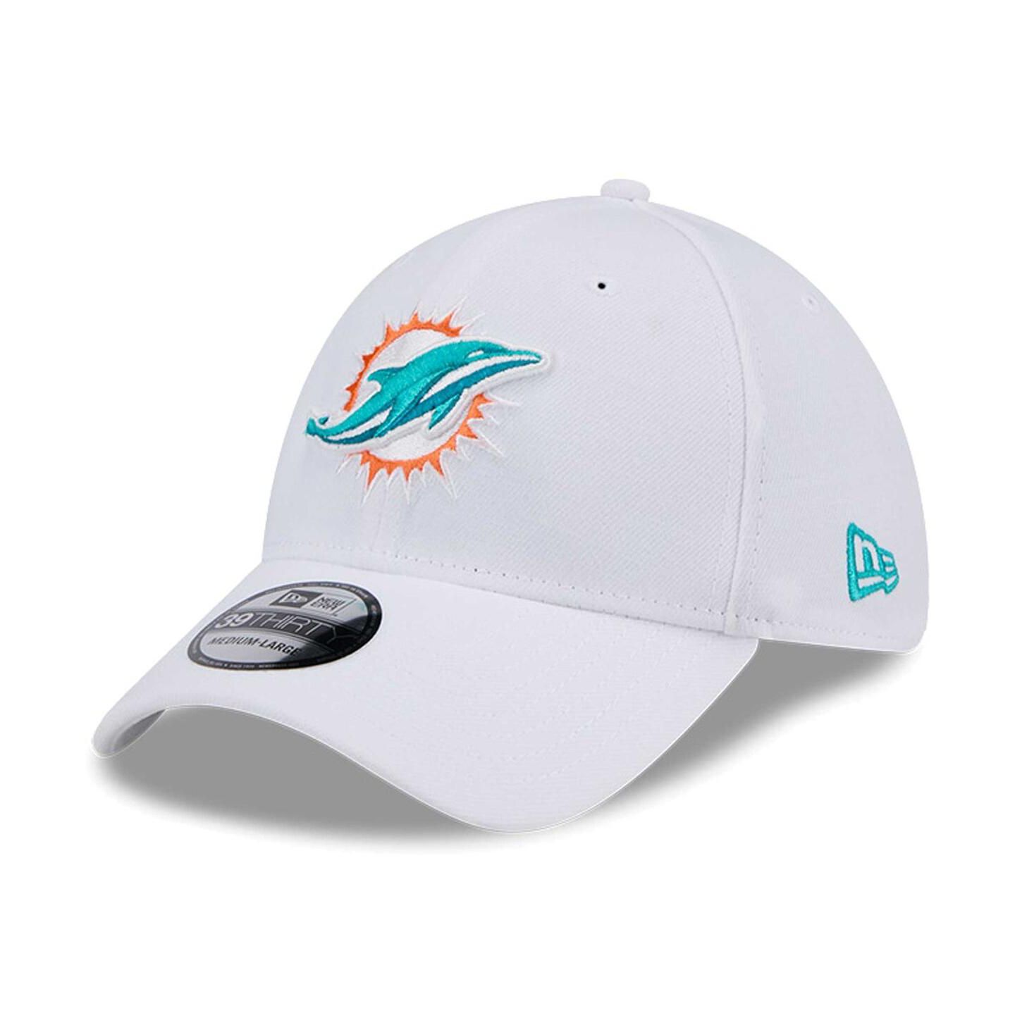 Мужская кепка New Era White Miami Dolphins Main 39THIRTY Flex Hat — фото 1