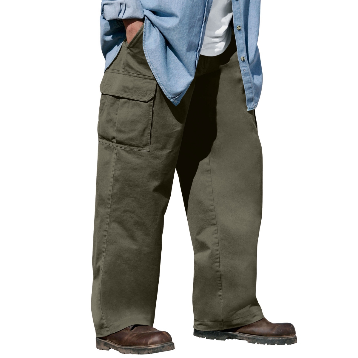 Boulder Creek Big & Tall by KingSize Renegade Side-Elastic Waist Cargo Pants