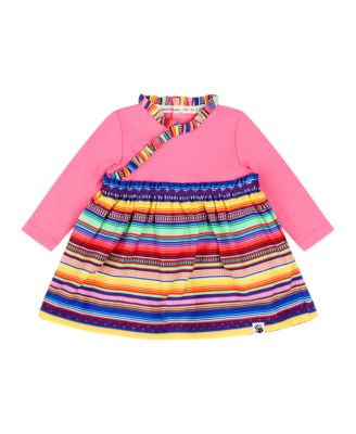 Infant Girls Long Sleeve Ruffle Trim Dress and Bloomer Set