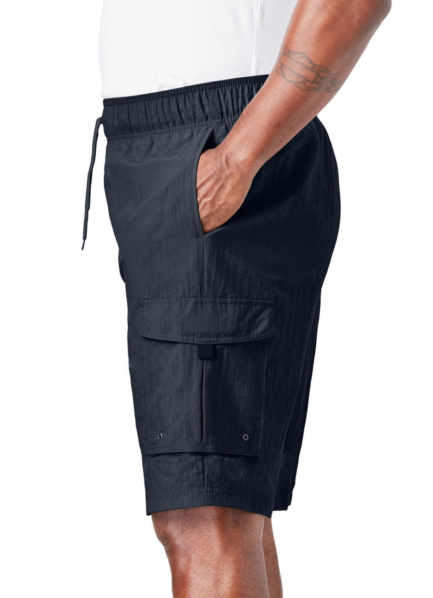 Мужские шорты KingSize Big & Tall 8" Cargo Swim Trunks, цвет: Чёрный — фото 3