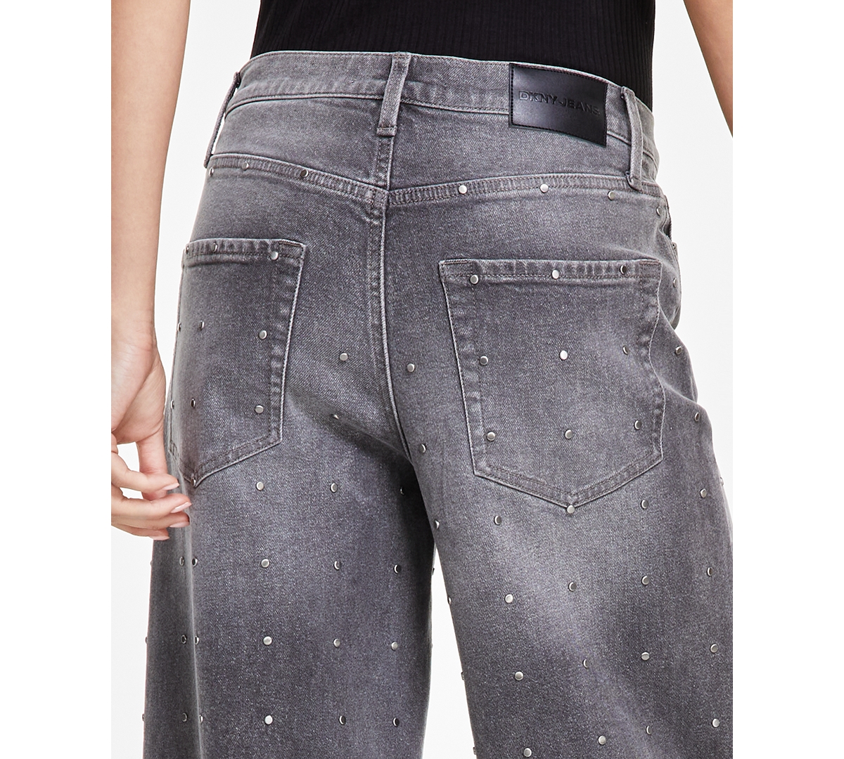 Dkny Jeans Women's High-Rise Rhinestone Wide-Leg Jeans - UWX - WASHINGTON