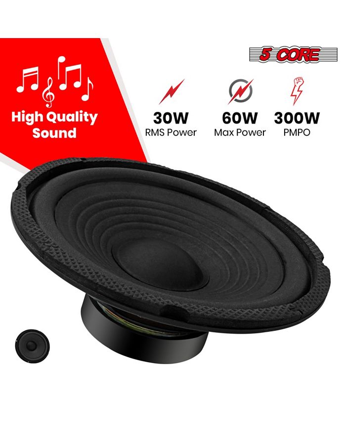 5 Core 6 Inch Woofers 2 Pcs 30W RMS Replacement Speaker Subwoofer 4 OHM ...