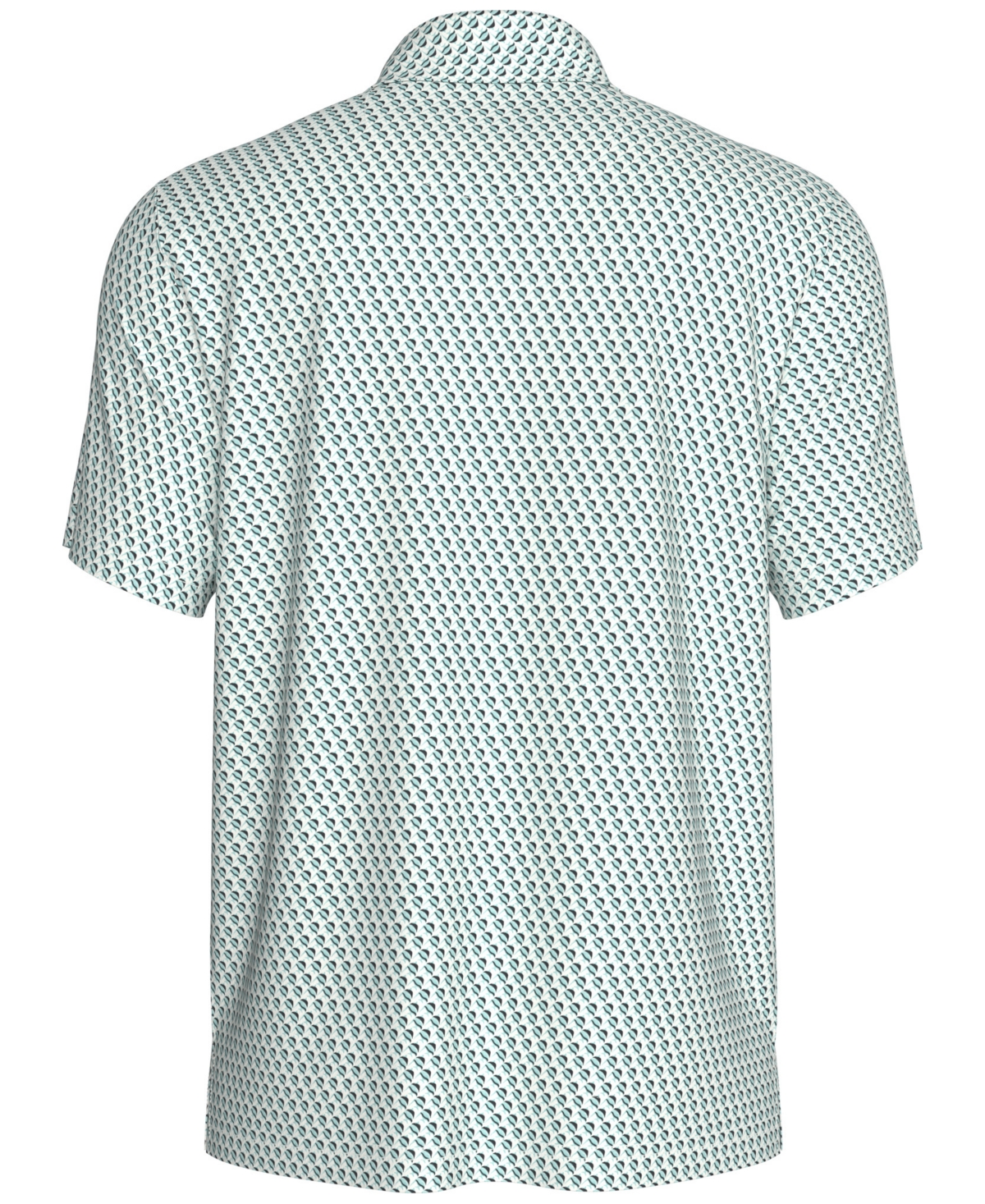 Pga Tour Men's Textured Fish Print Short Sleeve Performance Polo Shirt