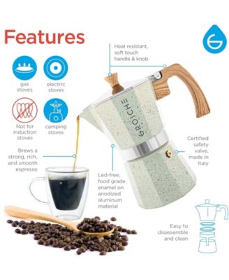 Milano Stone Expresso Elegance: Moka Pot Espresso Cup set