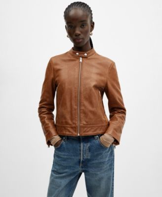 Mango women's leather jacket hotsell