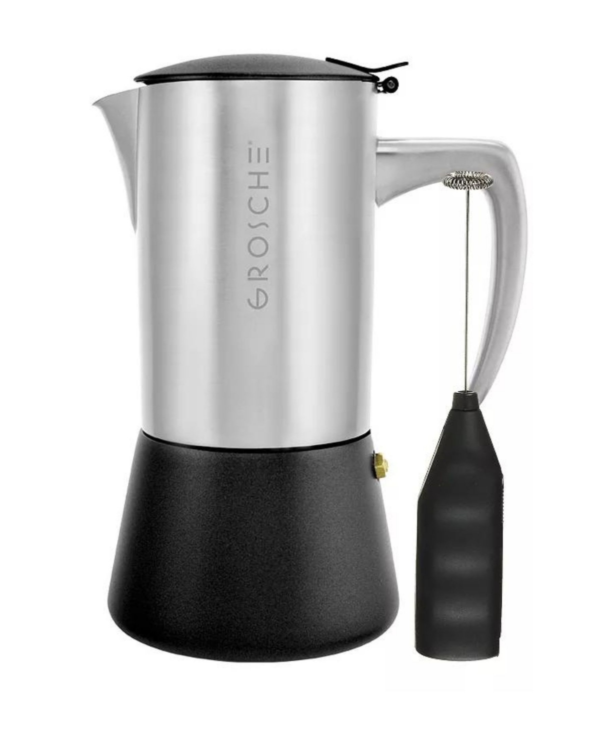 Shop Grosche Milano Steel Cafe Bliss: Moka Pot Frother Duo In Silver