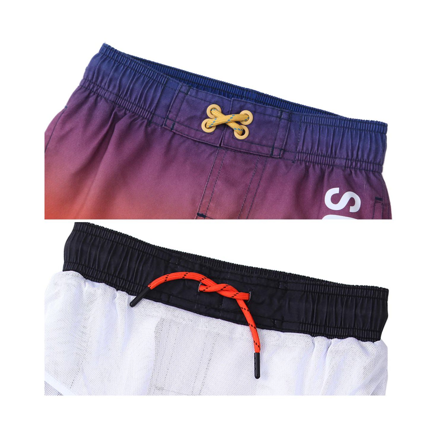 Big Boys Quick Dry Drawstring Swim Trunks Board Shorts with Mesh Lining UPF50+ XS-XXL