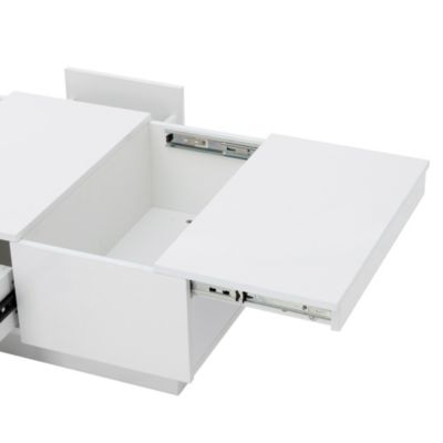 White Multi-Storage Coffee Table, 39.3"x21.6"