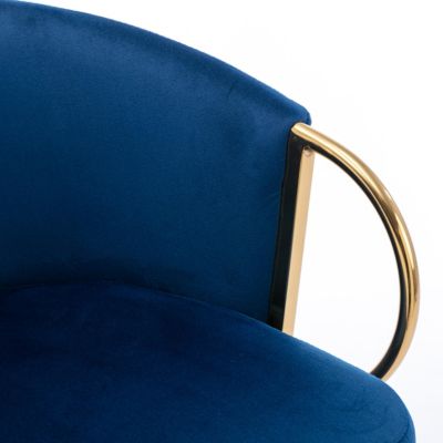 Blue Velvet Barstools with Chrome Base (Set of 2)
