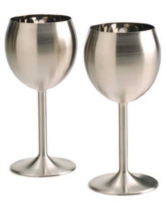 Endurance Stainless Steel Wine Glass Set 2 Piece 3x3x7"