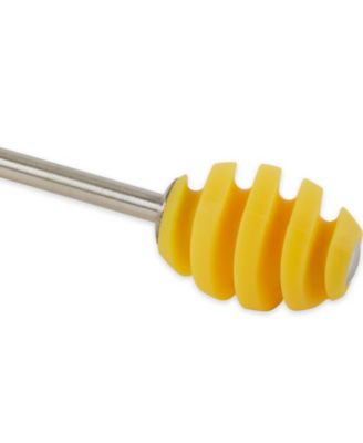 Glass, Stainless Steel and Silicone 3x3x8" Yellow Honey Jar Set