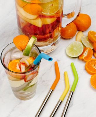 Endurance Stainless Steel 5 Piece 9" Silicone Tip Straw and Brush Set