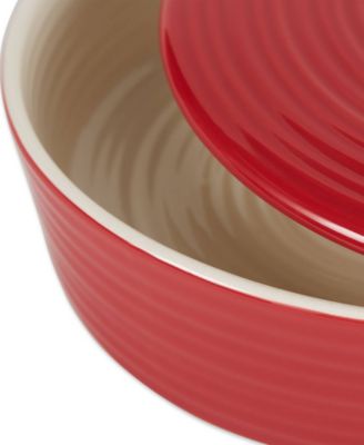 8.5" D Stoneware Red Tortilla Warmer