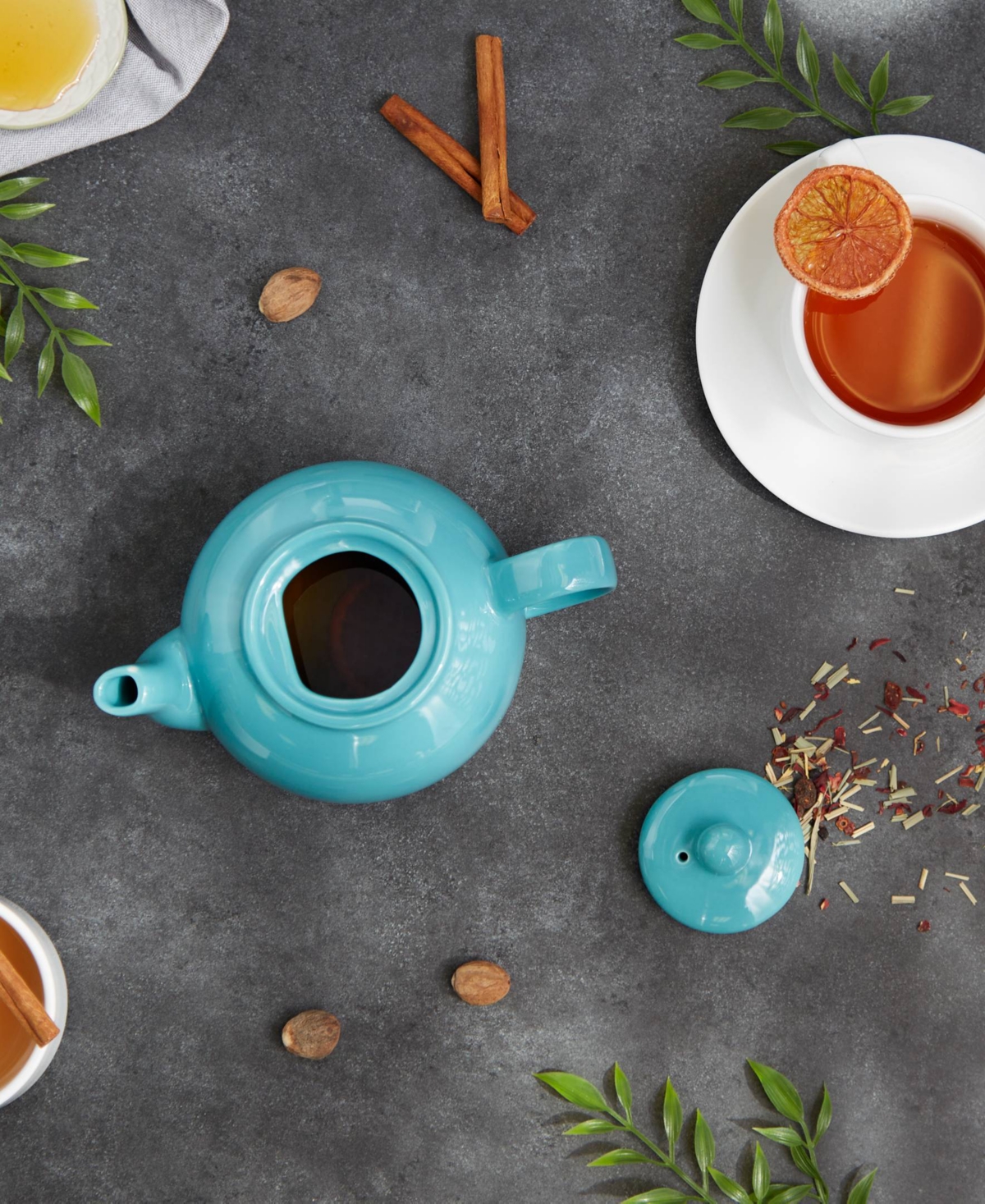 Rsvp International Stoneware 16 Ounce Turquoise Teapot In Blue