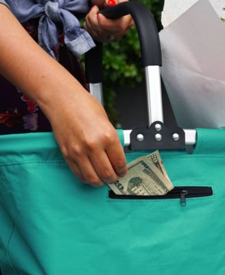 Aluminum Frame 17x11x18" Turquoise Foldable Market Basket