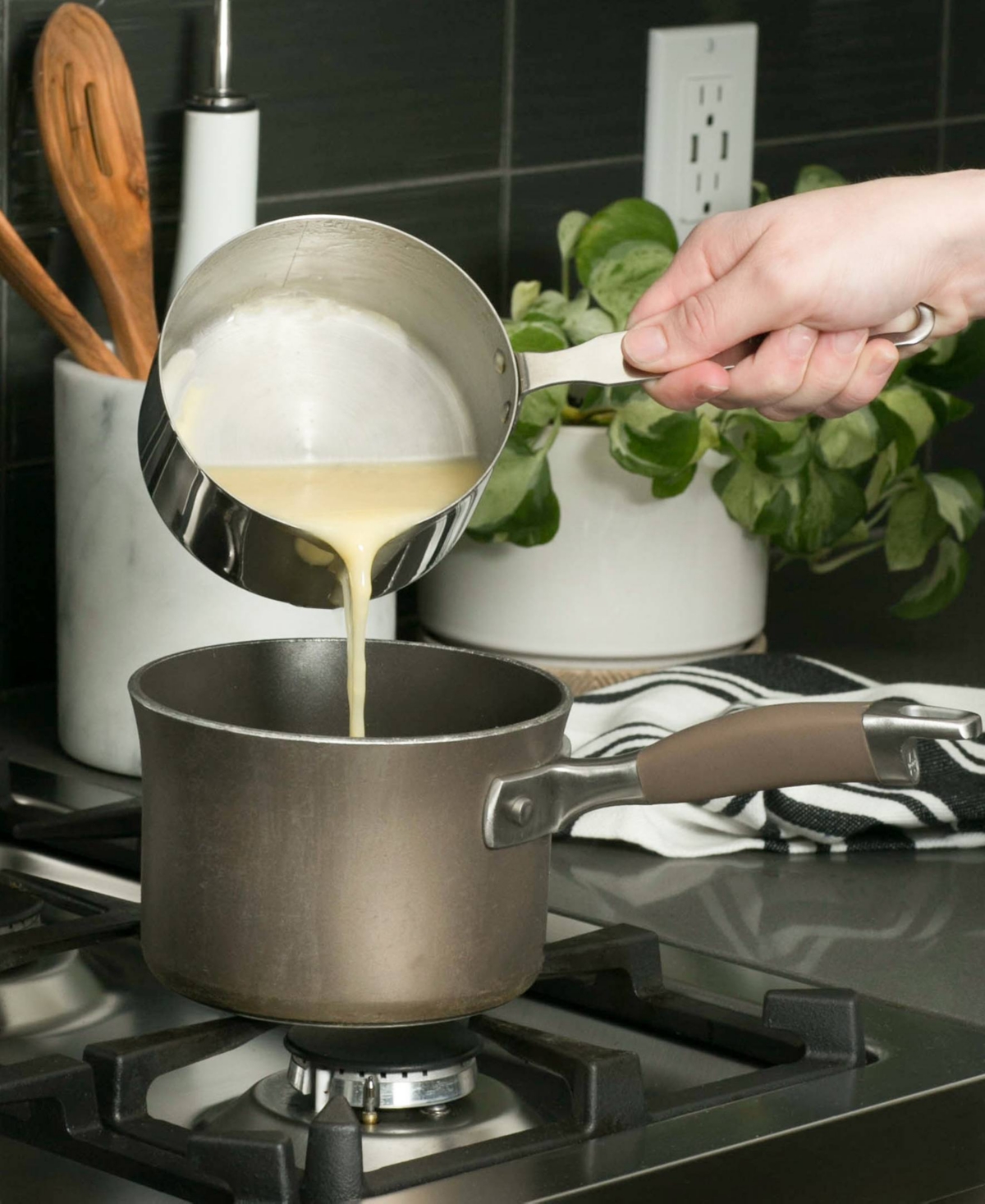 Shop Rsvp International Endurance Stainless Steel 3 Cup Measuring Pan In Gray