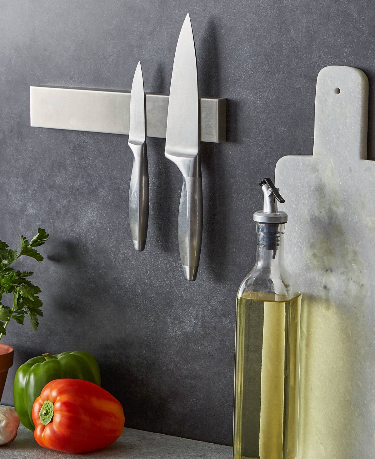 Rsvp International Endurance Stainless Steel 10" Deluxe Magnetic Knife Bar In Gray
