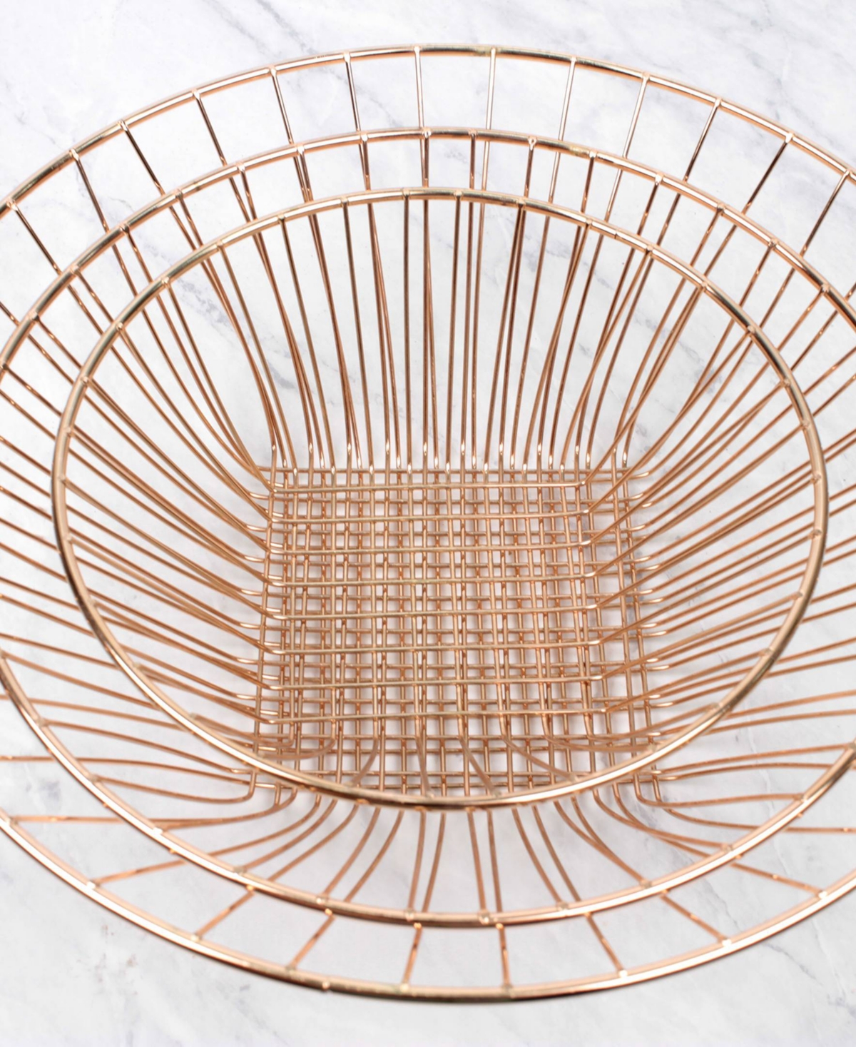 Rsvp International Woven Wire 3 Tier Copper Hanging Basket In Gold