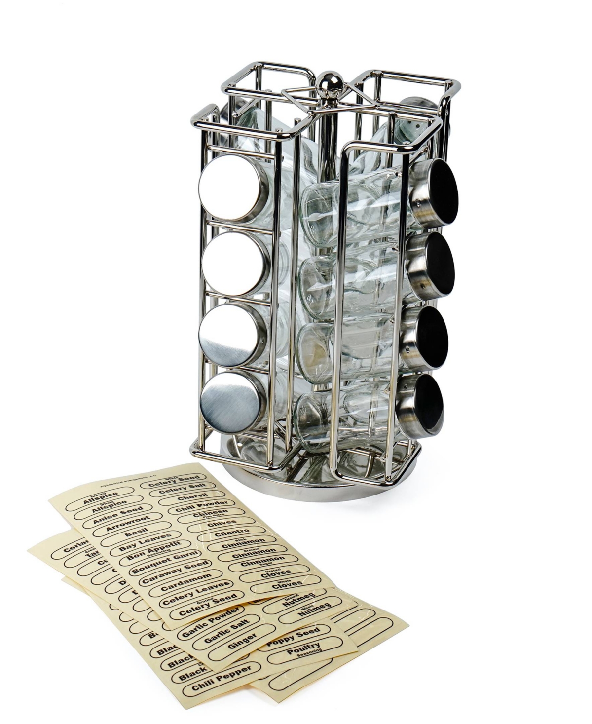 Rsvp International 101 Piece 5.75" X 10.5" Revolving Spice Rack Jar Set In Multi