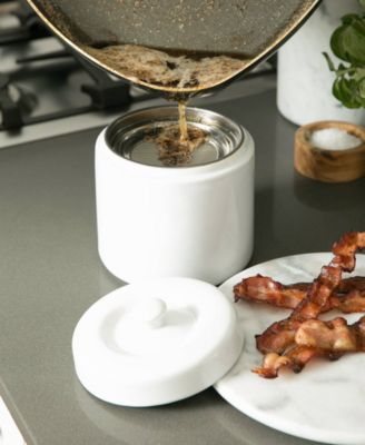 6 Cup Ceramic White Grease Keeper