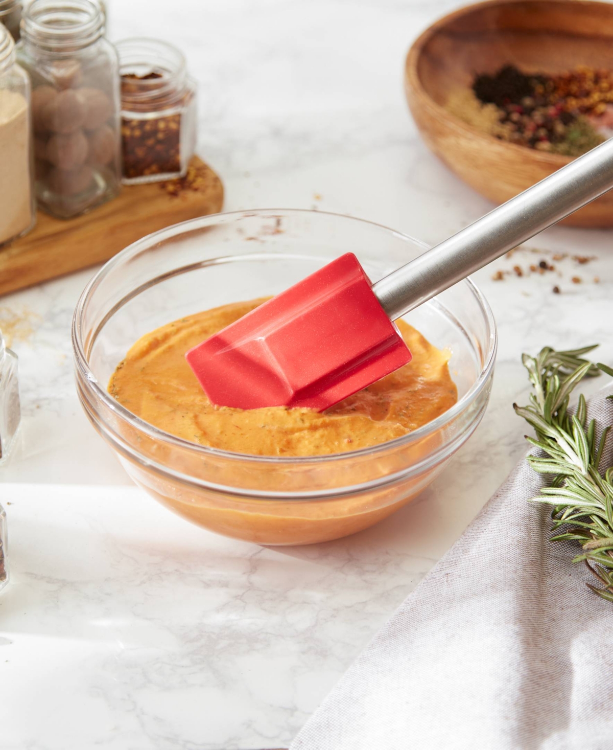 Rsvp International Endurance Stainless Steel Silicone 11.25" X 2.75" Red Spatula In Red
